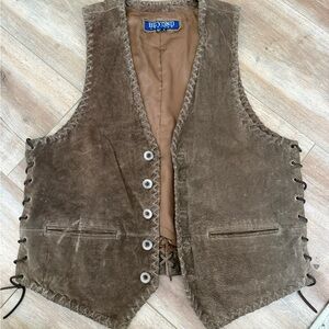 Vintage brown leather vest